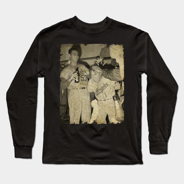 Don Drysdale and Peewee Reese - 1959 WS Long Sleeve T-Shirt by SOEKAMPTI